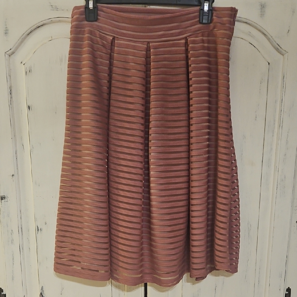 See You Monday Pink A-Line Knee-Length Skirt